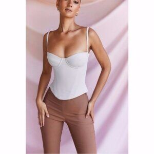 NEW House of CB Shanna Underwired Corset Top Oyster Large+ (XL)